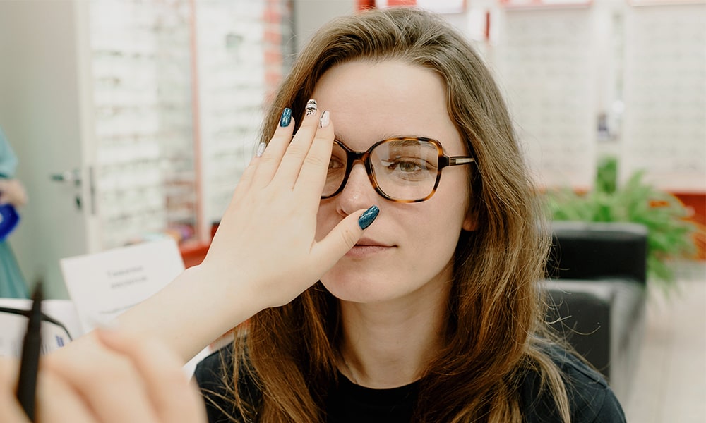 women at an eye examination